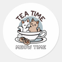 Hora do Tea Meow - Design de Gato e Chá