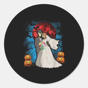 Adesivo Horário de Casal do Skeleton de Casamento de Hallo