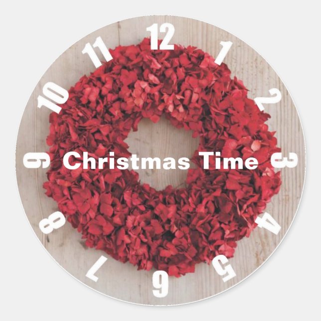 Adesivo Horário de Natal - Póstolos Vermelhos (Frente)