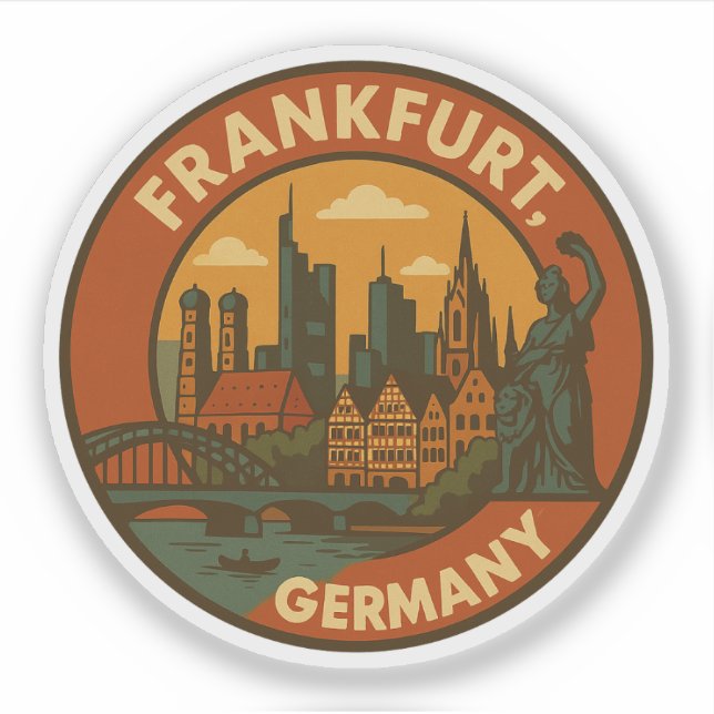 Adesivo Horizonte Alemão de Frankfurt (Frente)