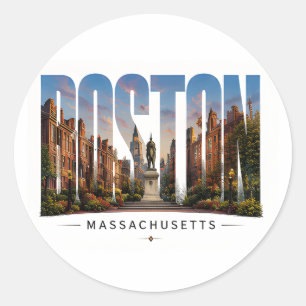 Adesivo 💙 Horizonte de Boston Estilo de Cidade Moderna 💙