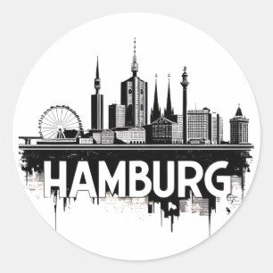 Adesivo Horizonte de Hamburgo Alemanha – Paisagem Urbana R