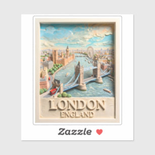 Adesivo Horizonte de Londres Inglaterra Arte de Viagem Tex