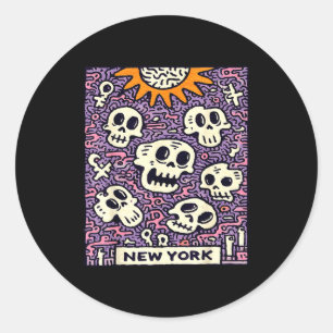 Adesivo Horizonte de Nova York punk grunge vintage retrô g