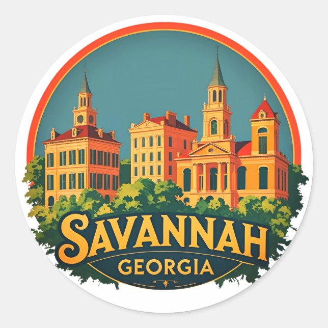 Adesivo Horizonte de Savannah Geórgia (Frente)