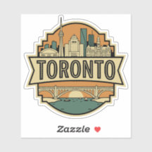 Horizonte de Toronto Canadá Selo de Viagem Vintage