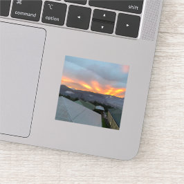 Adesivo Horizonte ouro - Raios sobre Montanhas Mistas