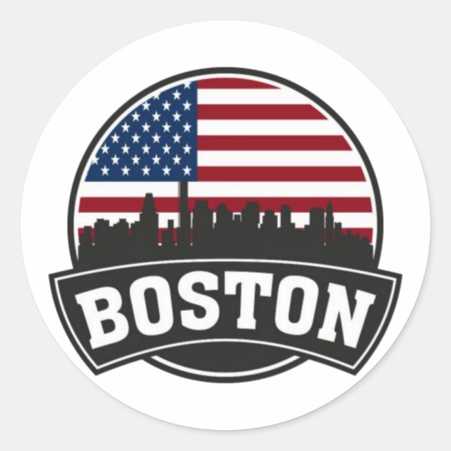 Adesivo Horizonte urbano da cidade de Boston, horizonte de (Frente)