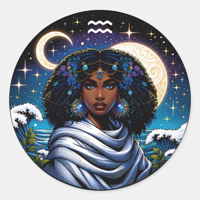 Adesivo Horoscope Sign Aquarius Symbol (Frente)