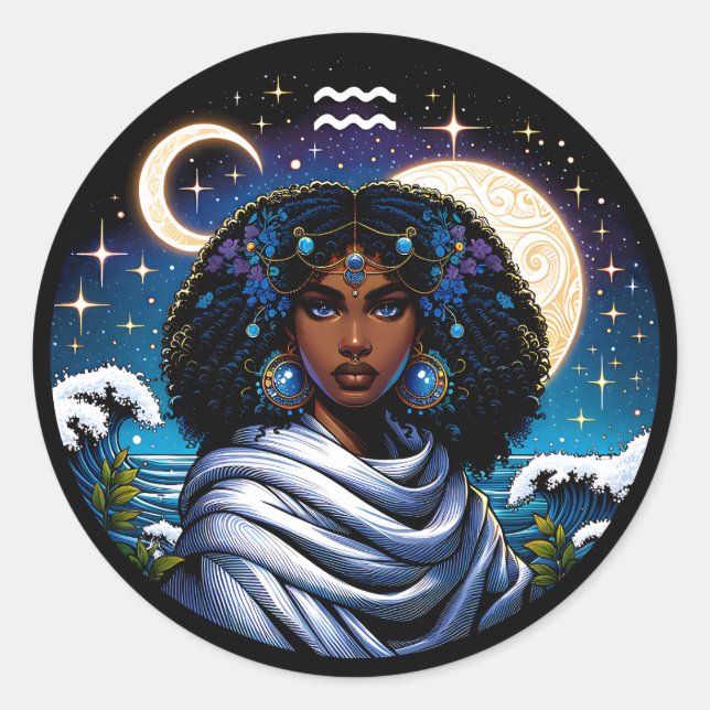 Adesivo Horoscope Sign Aquarius Symbol (Frente)