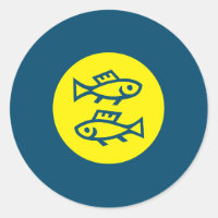 Horóscopo de Peixes Amarelo Azul Minimalista Moder