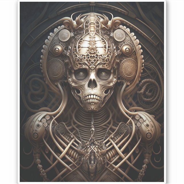 Adesivo Horror do Esqueleto Monstro do Crânio (Frente)