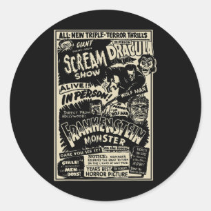 Adesivo Horror Movie Monster Mummy Dracula Werewolf Franke