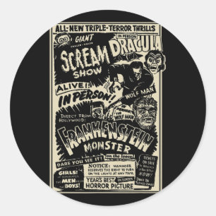 Adesivo Horror Movie Monster Mummy Dracula Werewolf Franke