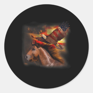 Adesivo Horse American Flag Wings Eagle Patriótico 4t