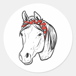 Adesivo Horse Bandana Horseback Andando Raparigas Equestre