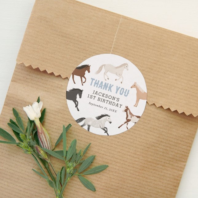 Adesivo Horse Cowboy Equestrian Birthday (Criador carregado)