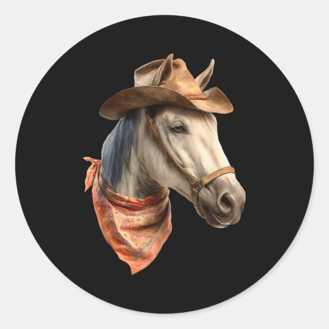 Adesivo Horse Cowboy Equestrian Riding Funny Graphic  (Frente)