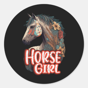 Adesivo Horse Girl Equestrian Retrato Western Horseback R