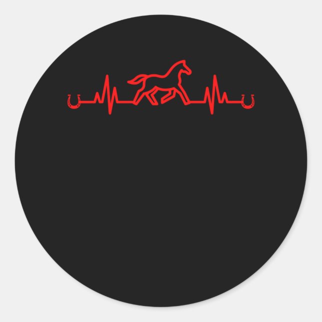 Adesivo Horse Heartbeat Horseshoe Stable Equestrian Gift (Frente)