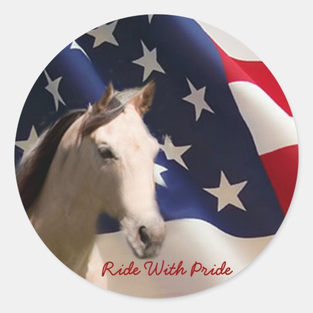 Adesivo Horse Sticker American Flag (Frente)