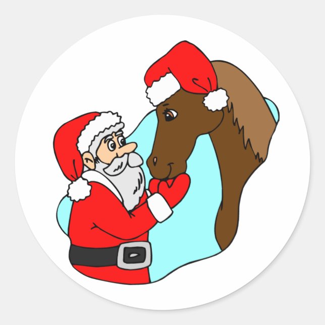 Adesivo Horse Theme Equine Santa Claus Natal (Frente)