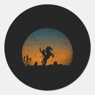 Adesivo Horseback Riding Yeehaw Bull Rodando Howdy Sunset 