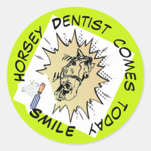 Adesivo Horsey dentista vem hoje Sticker