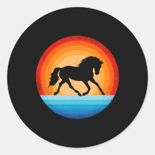 Adesivo Horso Retro Vintage Fazenda Sunset Horseback E