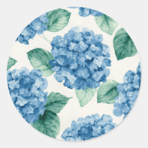Adesivo Hortênsia Azuis Floral Aquarela Botânica Flores
