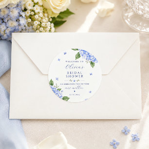 Adesivo Hortênsia Azul Floral em Aquarela Elegante