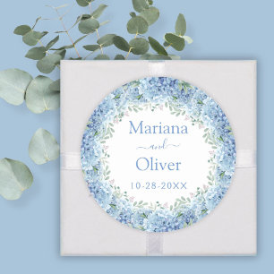 Adesivo Hortênsias Azuis Casamento Floral Aquarela