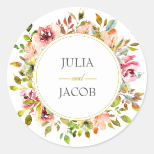 Adesivo Horto de Verão Aquarela Floral Casamento Clássic