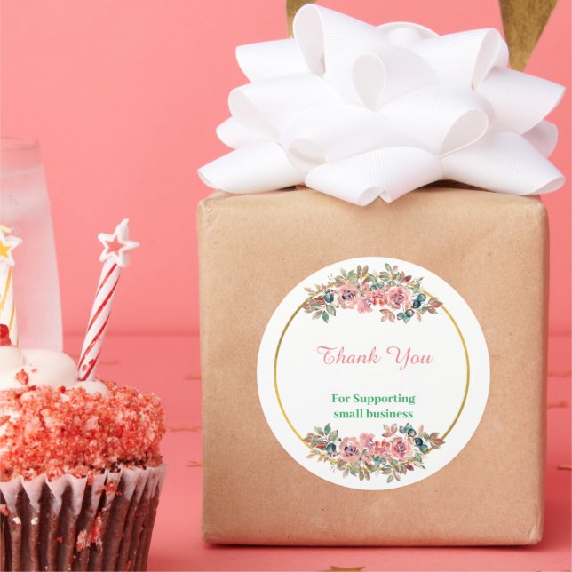 Adesivo Horto de Verão, Floral, Obrigado, Clássica Ronda (Festa)