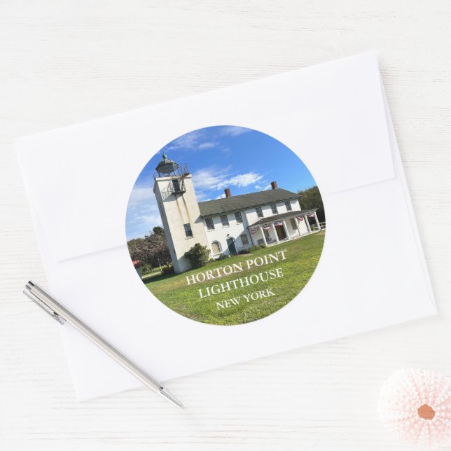 Adesivo Horton Point Lighthouse New York Round Stickers (Envelope)