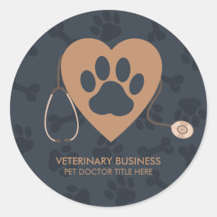 Adesivo Hospital Veterinário Patas Coração Animal