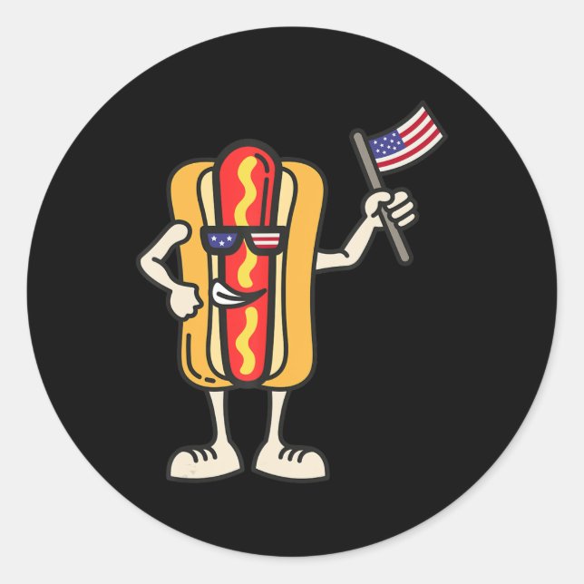 Adesivo Hot Dog American Flag 4 de julho Patriótico CHURRA (Frente)