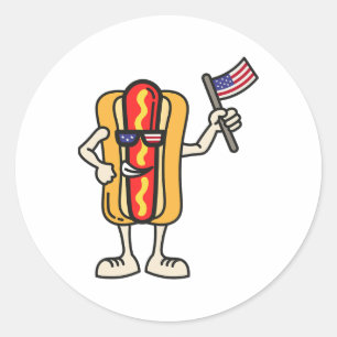 Adesivo Hot Dog American Flag 4 de julho Patriótico Churra