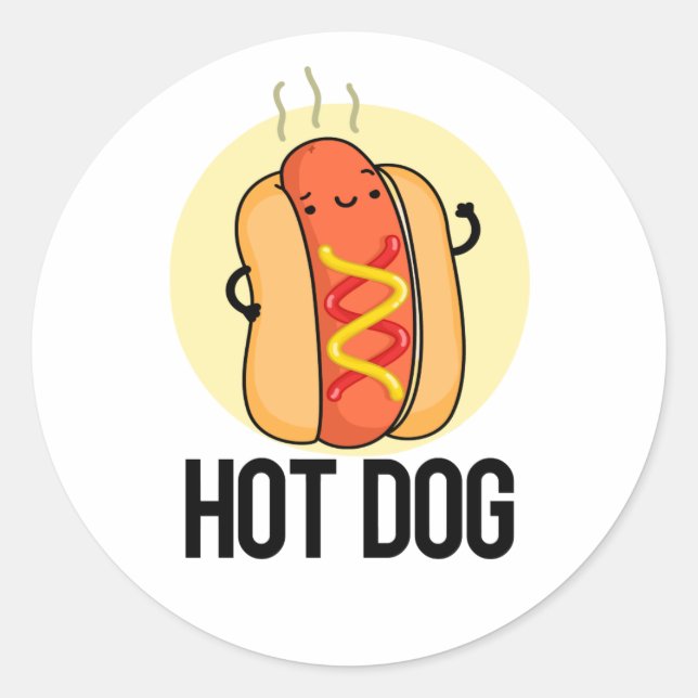 Adesivo Hot Dog Engraçado Snack Pun (Frente)