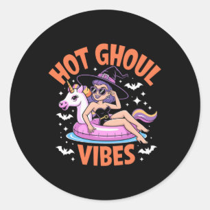 Adesivo Hot Ghoul Vibes Funny Witch Spooky Summer Hallowee