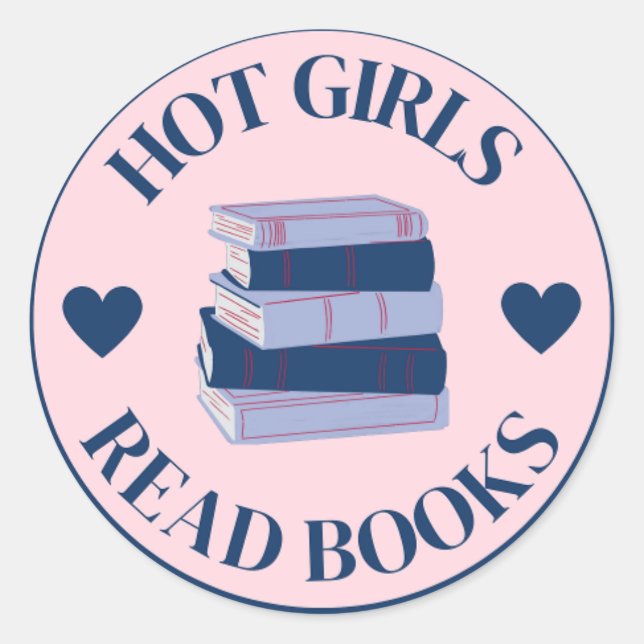 Adesivo Hot Girls Read Books Sticker, Hot Girls, Books (Frente)