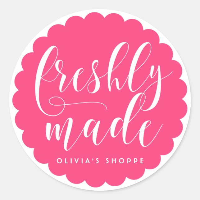 Adesivo Hot Pink Freshly Fez Negócios Modernos de Caligraf (Frente)