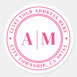 Adesivo Hot Pink Monogram Return Address
