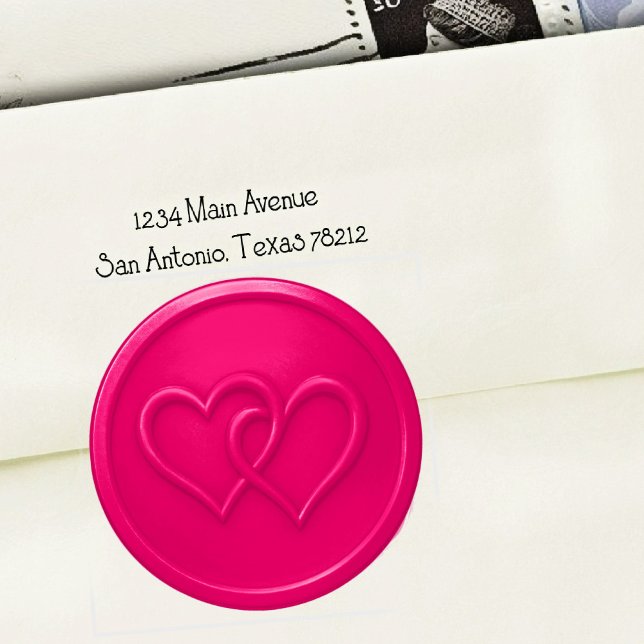 Adesivo Hot Pink Two Hearts Intertwined Wedding (Criador carregado)