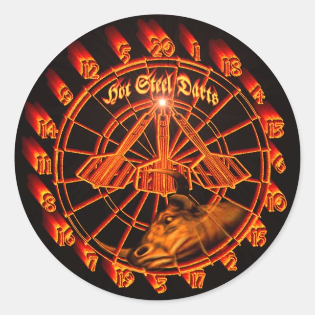Adesivo Hot Steel Darts Dartscheibe Darts Glut (Frente)