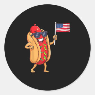 Adesivo Hotdog Patriótico Americano Bandeira 4 De Julho