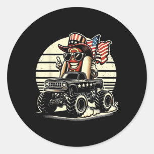 Adesivo Hotdog Riding Monster Truck 4 De Julho Dos Eua Fla