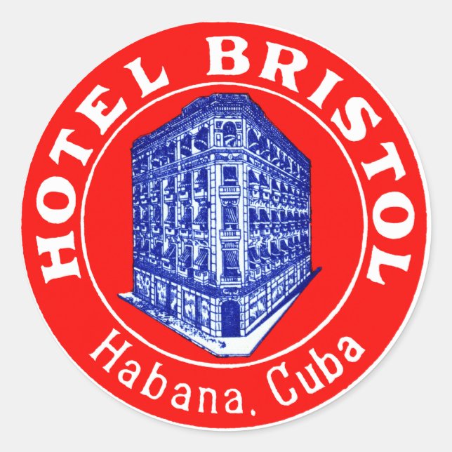 Adesivo Hotel Bristol Cuba 1930 (Frente)