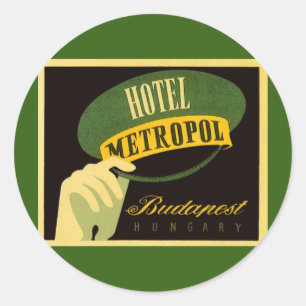 Adesivo Hotel Metropol Budapest Hungria Bellhop Hat