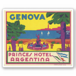 Adesivo Hotel Princes Argentina Genova